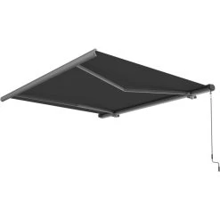 Store Banne Manuel 300x250cm LUXO Toile Polyester Grise - X-METAL 12 Store Banne Manuel 300x250cm LUXO Toile Polyester Grise - X-METAL -Boutique De Jardin store banne manuel 300x250cm luxo toile polyester grise x metal 4