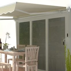 Store Banne Manuel 350x250cm EASY Toile Polyester Beige - X-METAL -Boutique De Jardin store banne manuel 350x250cm easy toile polyester beige x metal 2