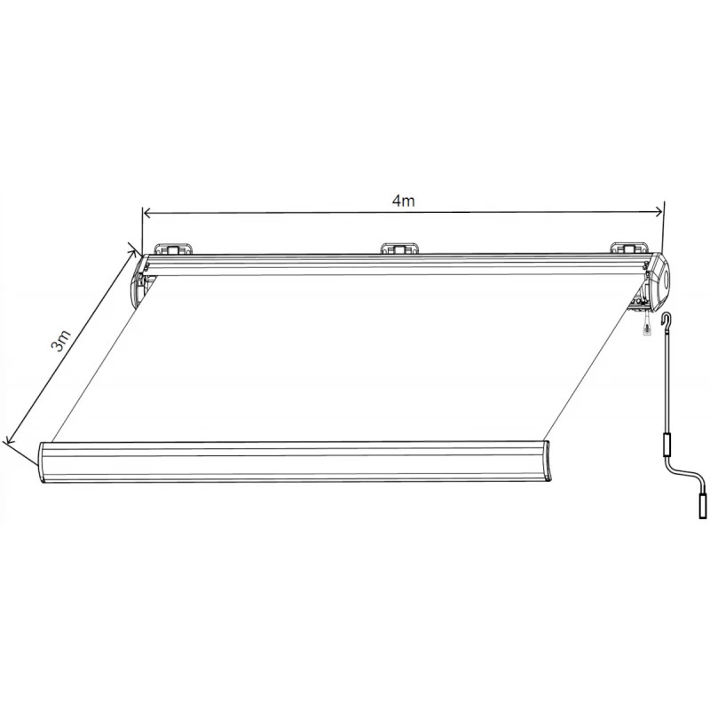 Store Banne Manuel 400x300cm LUXO Toile Polyester Beige - X-METAL 4 Store Banne Manuel 400x300cm LUXO Toile Polyester Beige - X-METAL â Image 2