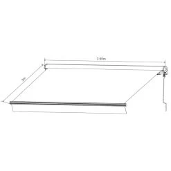 Store Banne Motorisé 395x300cm DECO Toile Polyester Beige - X-METAL -Boutique De Jardin store banne motorise 395x300cm deco toile polyester beige x metal 2