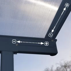 Toit De Terrasse 299x314cm En Aluminium Gris Et Polycarbonate 6mm SIERRA - Canopia By Palram -Boutique De Jardin toit de terrasse 299x314cm en aluminium gris et polycarbonate 6mm sierra canopia by palram 5