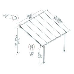 Toit De Terrasse 300x305cm En Aluminium Gris Et Polycarbonate 8mm FERIA - Canopia By Palram 10 Toit De Terrasse 300x305cm En Aluminium Gris Et Polycarbonate 8mm FERIA - Canopia By Palram -Boutique De Jardin toit de terrasse 300x305cm en aluminium gris et polycarbonate 8mm feria palram 2