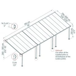 Toit De Terrasse 300x915cm En Aluminium Gris Et Polycarbonate 8mm FERIA - Canopia By Palram 10 Toit De Terrasse 300x915cm En Aluminium Gris Et Polycarbonate 8mm FERIA - Canopia By Palram -Boutique De Jardin toit de terrasse 300x915cm en aluminium gris et polycarbonate 8mm feria palram 2