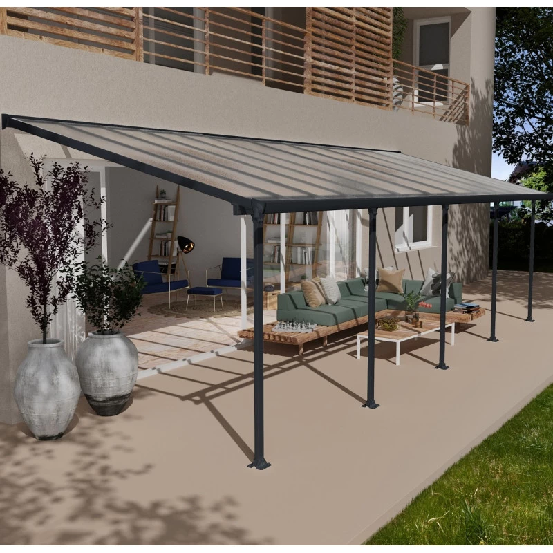 Toit De Terrasse 300x915cm En Aluminium Gris Et Polycarbonate 8mm FERIA - Canopia By Palram 3 Toit De Terrasse 300x915cm En Aluminium Gris Et Polycarbonate 8mm FERIA - Canopia By Palram