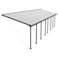 Toit De Terrasse 300x1035cm En Aluminium Gris Et Polycarbonate 8mm FERIA - Canopia By Palram -Boutique De Jardin toit de terrasse 3x1035m en aluminium gris et polycarbonate 8mm feria palram 2
