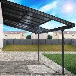 Toit De Terrasse En Alu Anthracite 12,04m² à Panneaux Amovibles Habrita -Boutique De Jardin toit de terrasse en alu anthracite 1204m a panneaux amovibles habrita 2