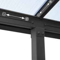 Toit De Terrasse En Aluminium Gris 3x4,25m Et PC 16mm Olympia - Palram - Canopia -Boutique De Jardin toit de terrasse en aluminium gris 3x425m et pc 16mm olympia palram 5