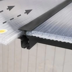 Toit De Terrasse En Aluminium Gris 3x7,30m + PC 16mm Olympia - Palram - Canopia -Boutique De Jardin toit de terrasse en aluminium gris 3x730m pc 16mm olympia palram 5