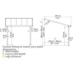 Toit De Terrasse En Aluminium Gris 3x9,71m + PC 16mm Olympia - Palram - Canopia -Boutique De Jardin toit de terrasse en aluminium gris 3x971m pc 16mm olympia palram 5