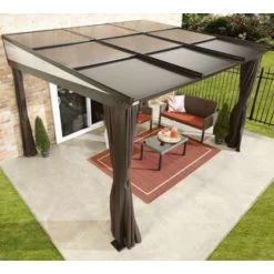 Tonnelle Adossée Budapest 364x288cm En Aluminium Avec Toit Rétractable - SOJAG -Boutique De Jardin tonnelle adossee budapest 364x288cm en aluminium avec toit retractable sojag 2