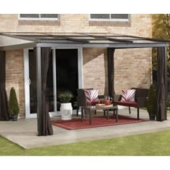 Tonnelle Adossée Budapest 364x288cm En Aluminium Avec Toit Rétractable - SOJAG -Boutique De Jardin tonnelle adossee budapest 364x288cm en aluminium avec toit retractable sojag 5