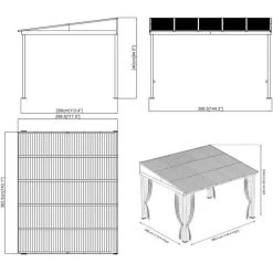 Tonnelle Adossée Portland 363x298cm En Aluminium Et Acier Galvanisé - SOJAG -Boutique De Jardin tonnelle adossee portland 363x298cm en aluminium et acier galvanise sojag 4