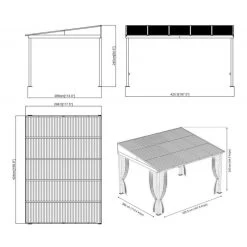 Tonnelle Adossée Portland 424x298cm En Aluminium Et Acier Galvanisé - SOJAG -Boutique De Jardin tonnelle adossee portland 424x298cm en aluminium et acier galvanise sojag 4