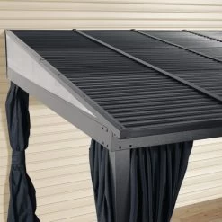 Tonnelle Adossée Portland 484x298cm En Aluminium Et Acier Galvanisé - SOJAG -Boutique De Jardin tonnelle adossee portland 484x298cm en aluminium et acier galvanise sojag 2