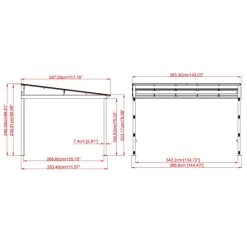 Tonnelle Adossée St. Barth 363x298cm En Aluminium Et Polycarbonate 8mm - SOJAG 13 Tonnelle Adossée St. Barth 363x298cm En Aluminium Et Polycarbonate 8mm - SOJAG -Boutique De Jardin tonnelle adossee st barth 363x298cm en aluminium et polycarbonate 8mm sojag 5