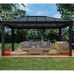 Tonnelle Dallas 4900 En Aluminium Et Polycarbonate Isolant Avec éclairage – Palram - Canopia -Boutique De Jardin tonnelle dallas 4900 en aluminium et polycarbonate isolant avec eclairage palram 3