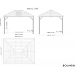 Tonnelle De Jardin Mykonos 299x364cm En Aluminium Thermolaqué – SOJAG -Boutique De Jardin tonnelle de jardin mykonos 299x364cm en aluminium thermolaque sojag 4