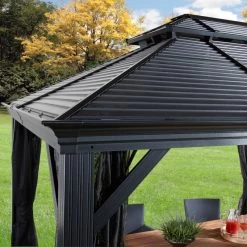 Tonnelle De Jardin Mykonos 299x364cm En Aluminium Thermolaqué – SOJAG -Boutique De Jardin tonnelle de jardin mykonos 299x364cm en aluminium thermolaque sojag 5