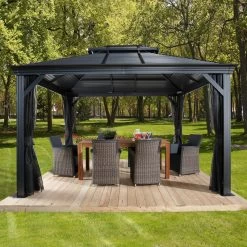 Tonnelle De Jardin Mykonos 364x484cm En Aluminium Thermolaqué – SOJAG -Boutique De Jardin tonnelle de jardin mykonos 364x484cm en aluminium thermolaque sojag 2