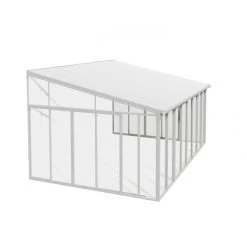 Véranda 400x425cm En Alu Blanc Et Polycarbonate 8mm Sanremo - Palram - Canopia -Boutique De Jardin veranda 400x425cm en alu blanc et polycarbonate 8mm sanremo palram 2