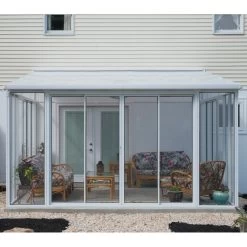 Véranda 400x425cm En Alu Blanc Et Polycarbonate 8mm Sanremo - Palram - Canopia -Boutique De Jardin veranda 400x425cm en alu blanc et polycarbonate 8mm sanremo palram 3